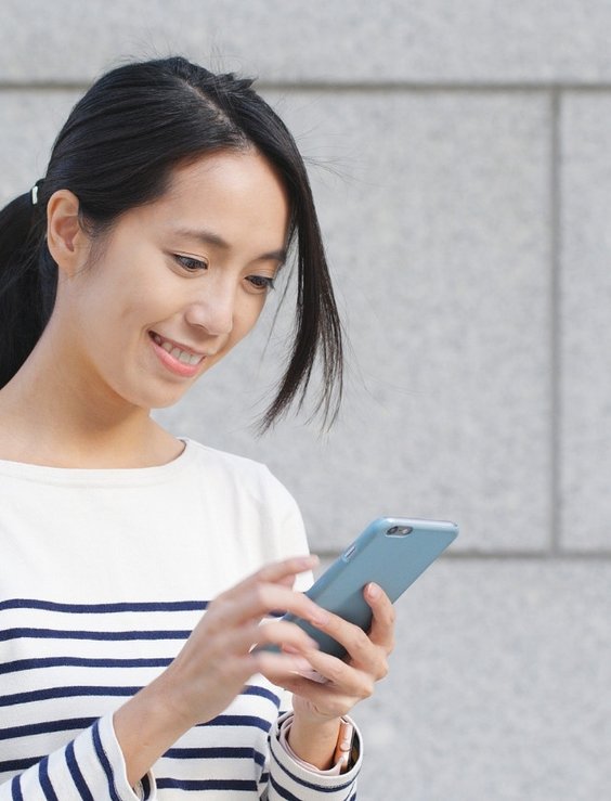 lady using phone